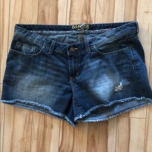 Garage distressed, cutoff, jean shorts, size 13.